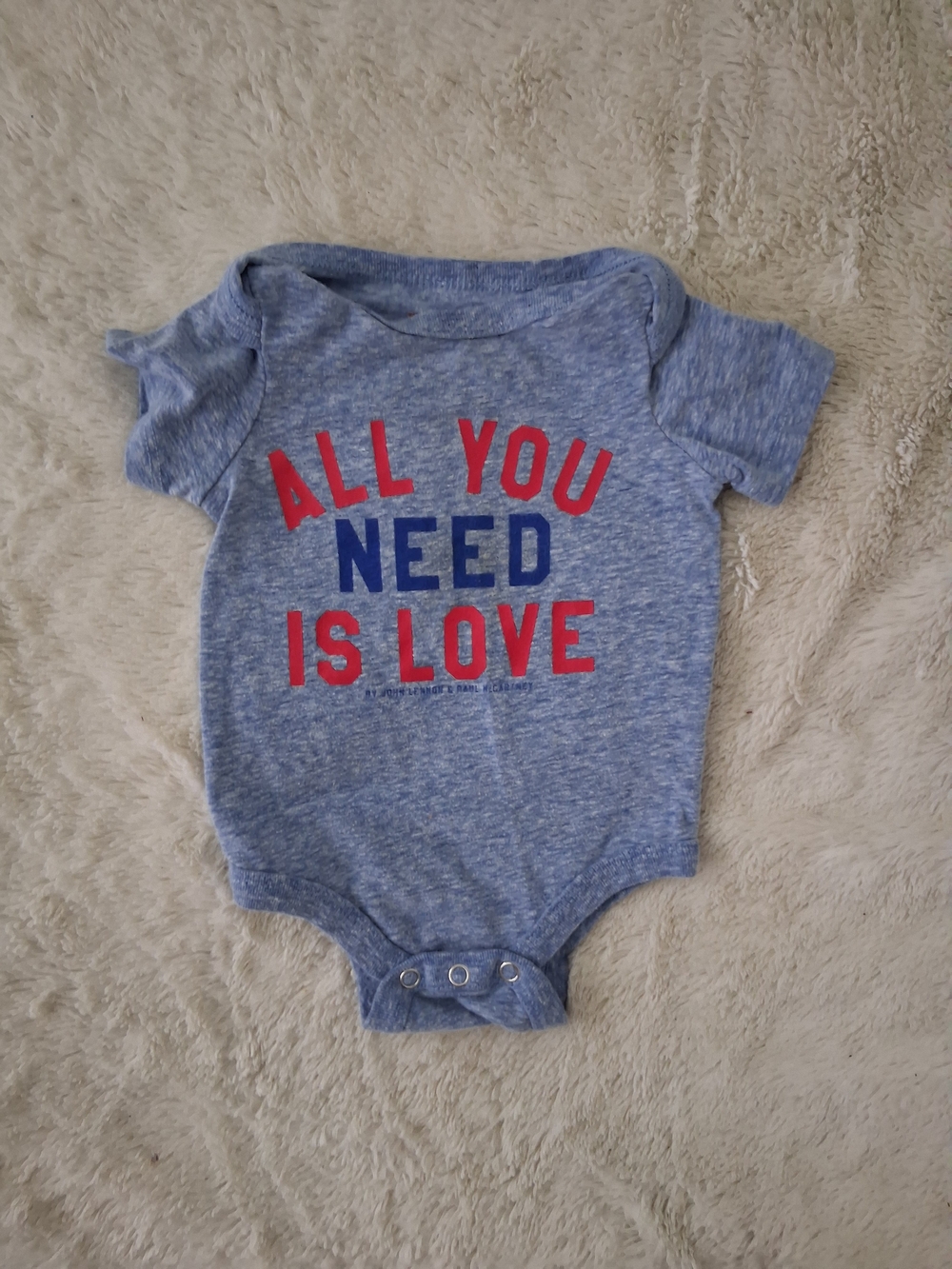 Kids Blue 'All You Need Is Love' One-Piece Bodysuit